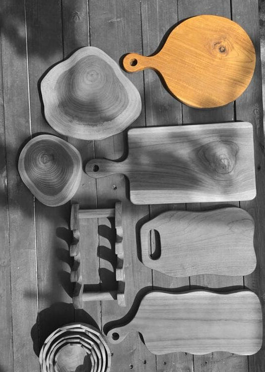 მრგვალი ხის დაფა ტარით S-020