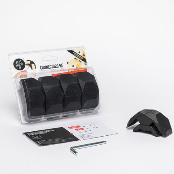 მაერთი 90 გრადუსი (4 ცალი) შავი