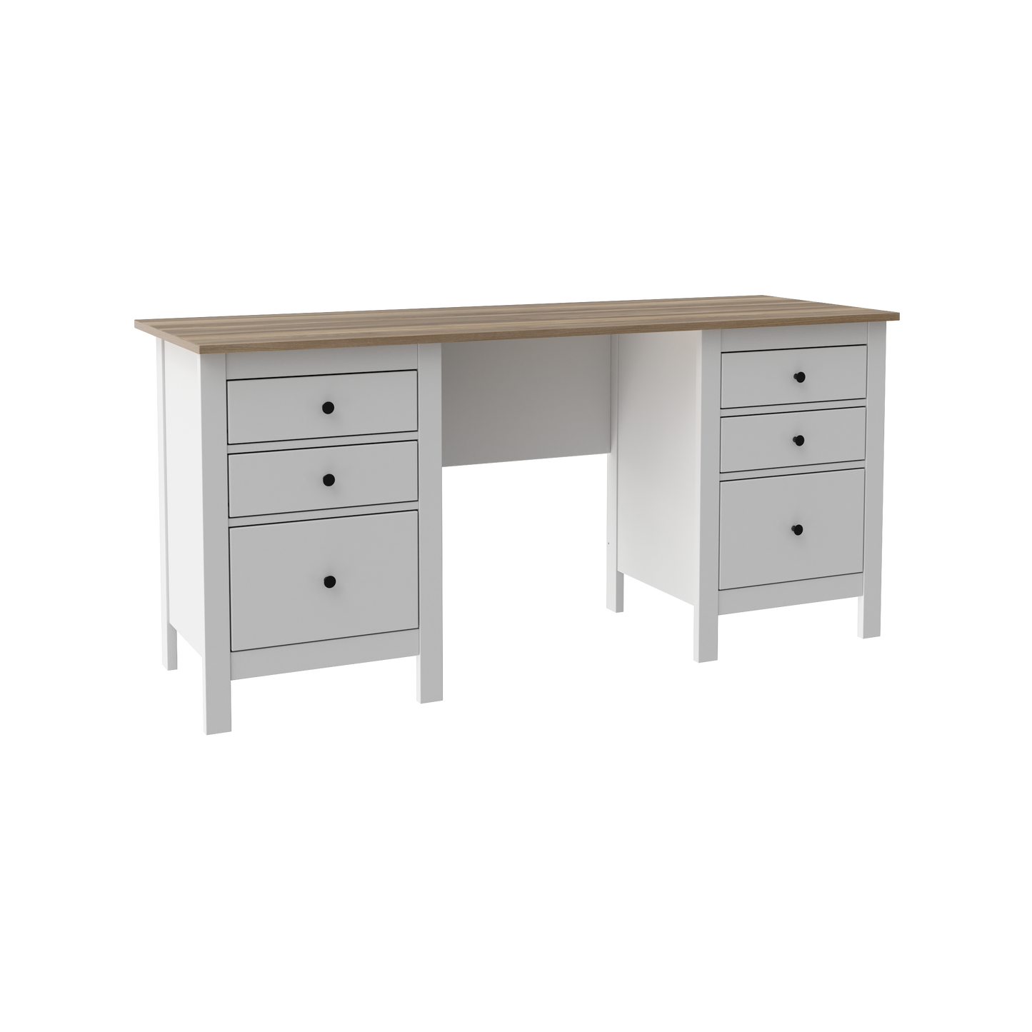 SAGA სამუშაო მაგიდა ორივე მხარეს უჯრით